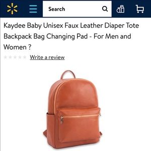 faux brown leather backpack (diaper)